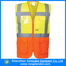 Custom High Visibility Traffic Safety Reflective Work Vest with Pockets